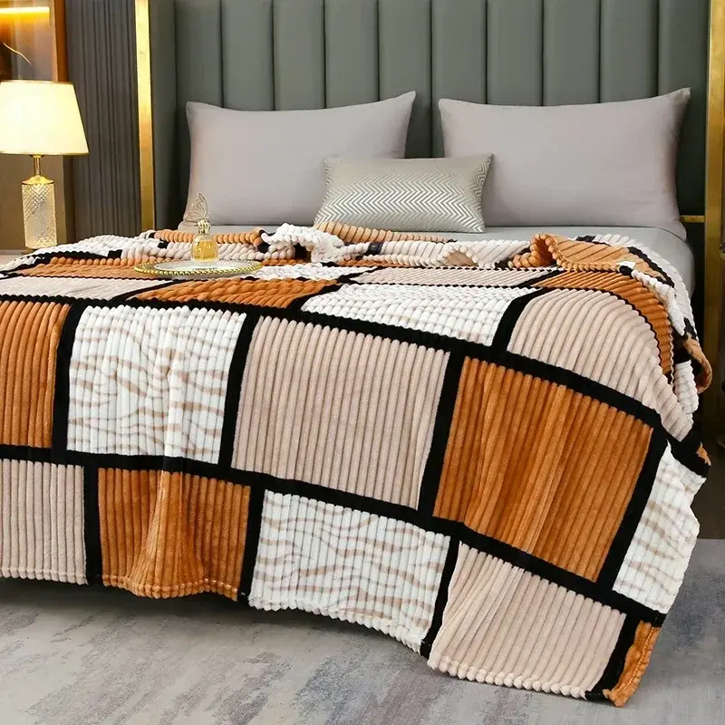 New Grid Style Multifunctional Magic Velvet Printed Blanket Can Be Used As Bed Sheets Nap Blankets Pet Blankets