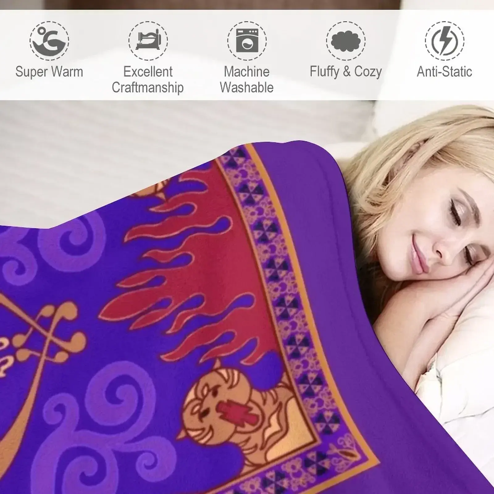 Aladdin 1992 Magic Carpet Throw Blanket Tourist Blanket Fashion Sofa Blankets  blankets for beds  blanket