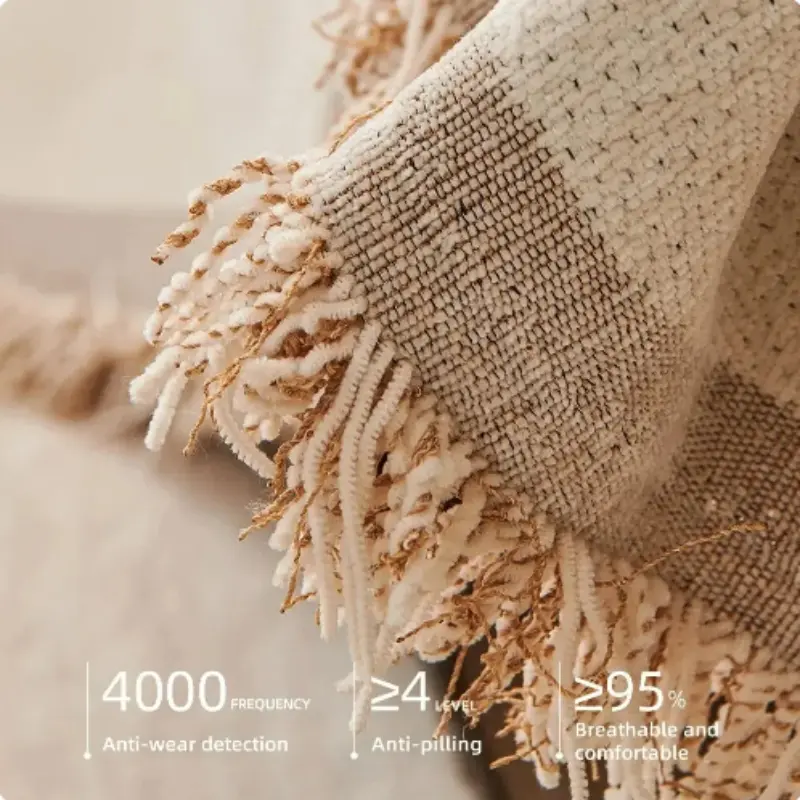 Nordic Tassel Throw Blanket Four Season Sofa Cover Dust Anti-cat Scratch Protection Cover Sofa Blanket Carpet Travel Rug Tassels