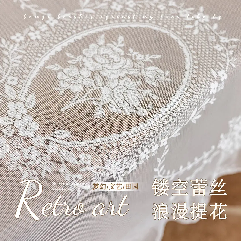 2024 New French Lace Round Tablecloth Studio Wedding Party Dessert Bar Decoration Party Table Cloth