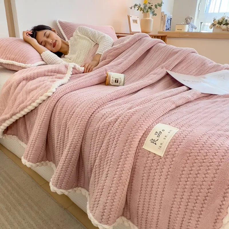 Throw Blanket for Sofa Winter Blanket King Size Home Warm Plaid Comforter Bedspread Bedding Sheet
