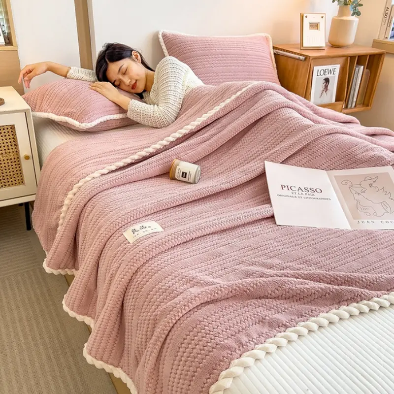 Throw Blanket for Sofa Winter Blanket King Size Home Warm Plaid Comforter Bedspread Bedding Sheet