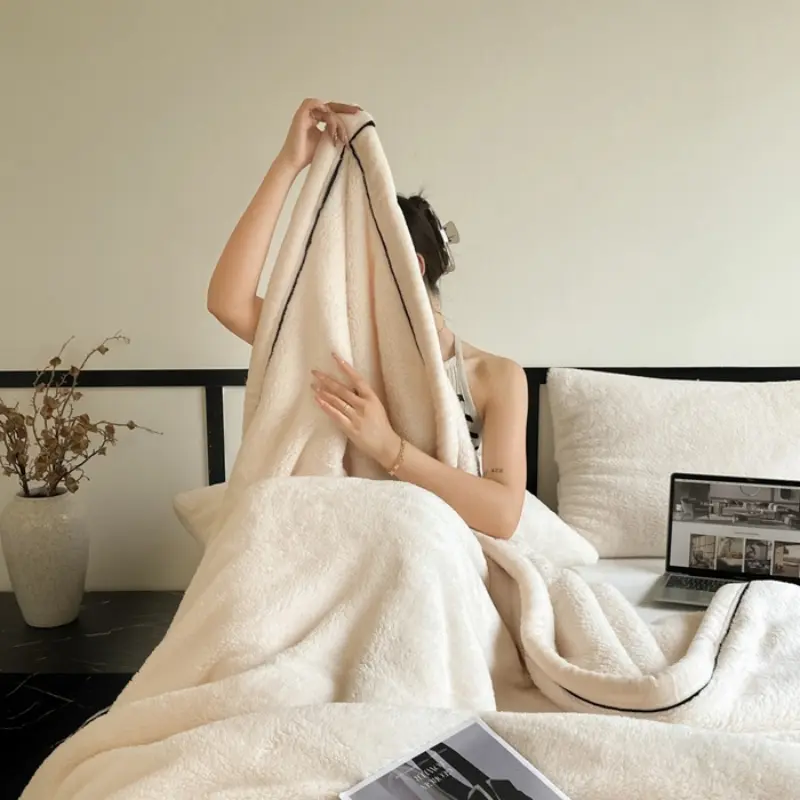 Plush Warm Winter Blanket A Grade Coral Fleece Flannel Soft Thick Bed Blankets for Sofa Single Double Couple Furry Bedspread