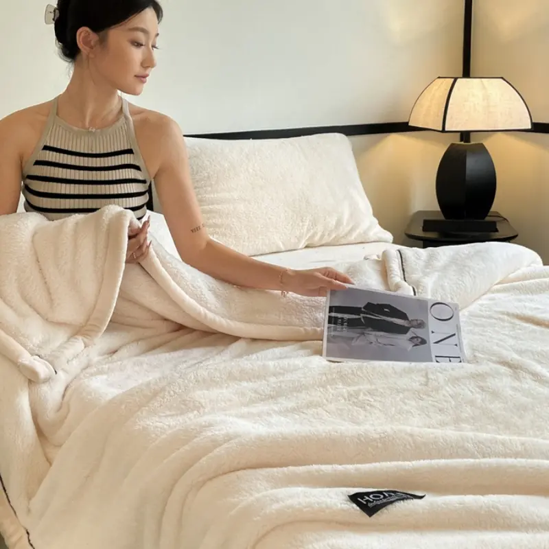 Plush Warm Winter Blanket A Grade Coral Fleece Flannel Soft Thick Bed Blankets for Sofa Single Double Couple Furry Bedspread