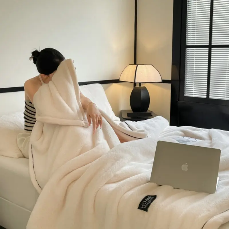 Plush Warm Winter Blanket A Grade Coral Fleece Flannel Soft Thick Bed Blankets for Sofa Single Double Couple Furry Bedspread