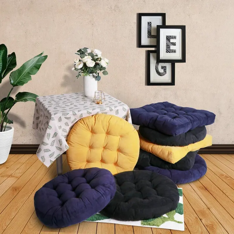 Comfort Lazy Stool Floor Seat Pillow Students Round Large Pillows Seating for Adults Tufted Corduroy Cushion Tatami Living Room