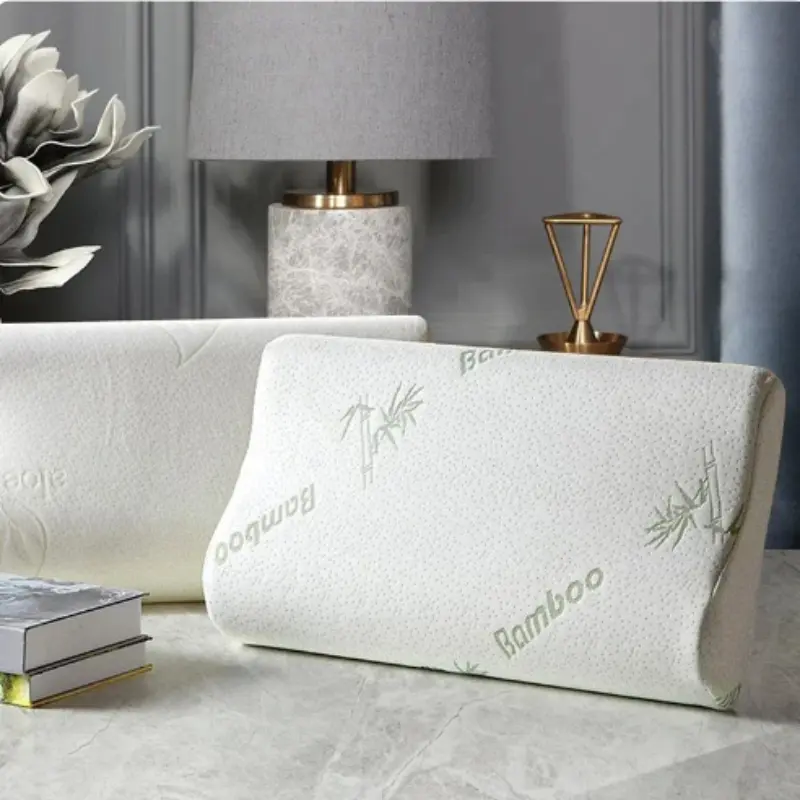 50*30cm Bamboo Fiber Pillow Slow Rebound Health Care Memory Foam Pillow Memory Foam Pillow Orthopedic Pillows Support NeckRelief