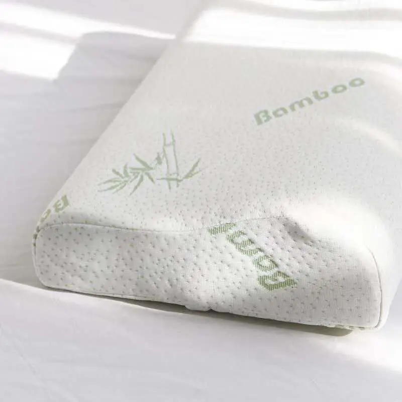 50*30cm Bamboo Fiber Pillow Slow Rebound Health Care Memory Foam Pillow Memory Foam Pillow Orthopedic Pillows Support NeckRelief