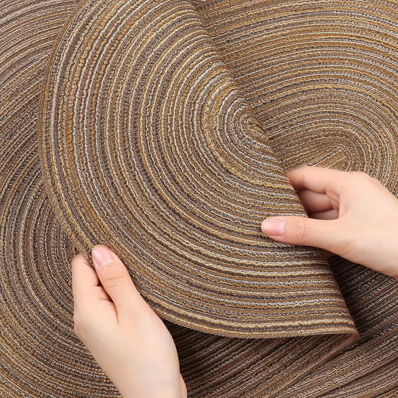 1/4/10PCS 35x50cm Oval Rop Cotton Braided Table Place Mat Coaster Placemat Non-Slip Table Mats for Dining Kitchen Table Washable