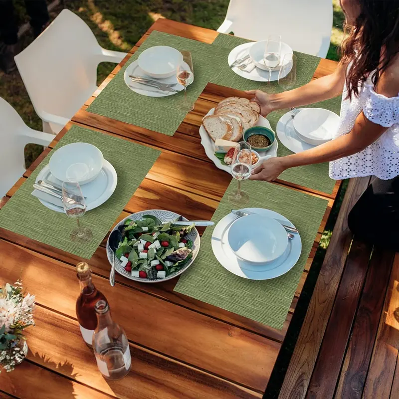 1/4/6Pcs Table Mat Set Non-Slip Bowl Pad Coaster Set Washable PVC Dining Table Placemats Modern Home Decoration Accessories