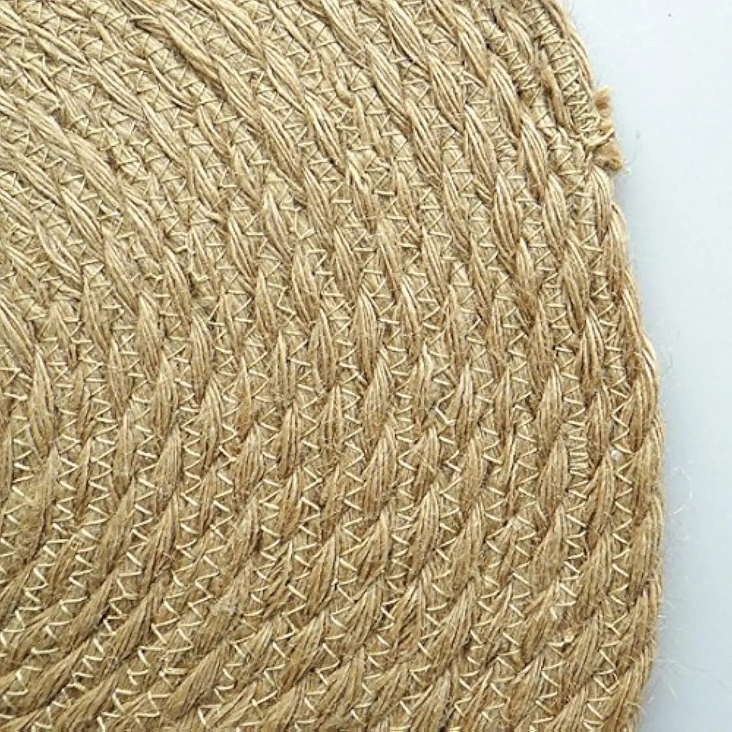 1/2/4sets jute knit oval placemat and round coaster set, insulated tabletop decoration, rustic style, wedding, dining kitchen