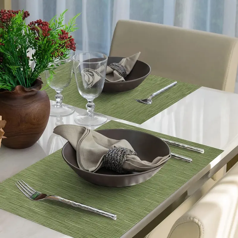1/4/6Pcs Table Mat Set Non-Slip Bowl Pad Coaster Set Washable PVC Dining Table Placemats Modern Home Decoration Accessories