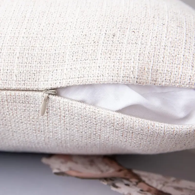 45x45cm Cream Throw Pillow Covers Farmhouse Boho Decorative Throw Pillow Covers Linen Cushion Covers for Sofa Couch Décor