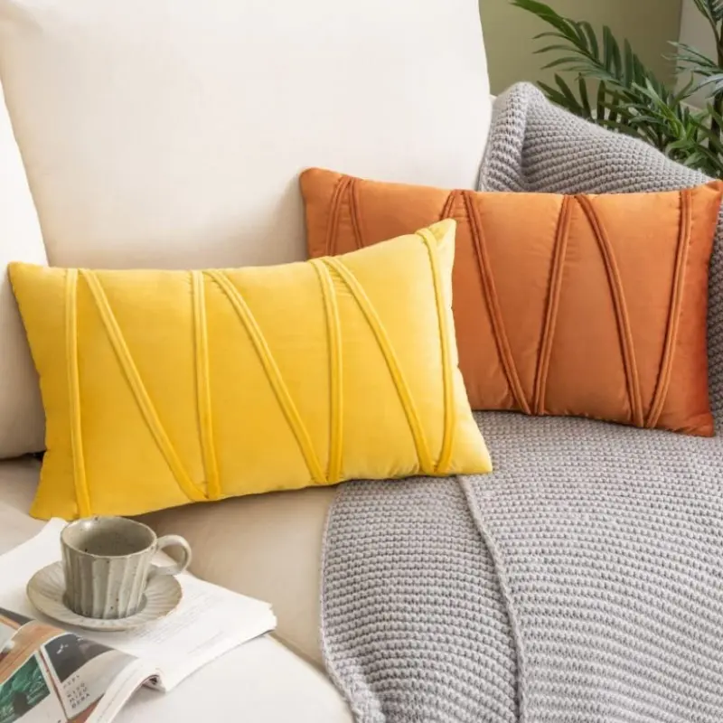 30x50cm 45x45cm 50x50cm Striped Velvet Throw Pillow Covers Modern Decorative Couch Throw Square Soft Cozy Plush Gift Pillowcases