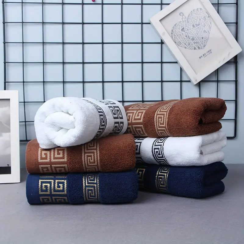 2pcs White Cotton Towels Embroidered Hotel Bathroom Towels For Adult Quick-Dry Thicken Soft Face Bath Towels 34x74cm 70x140cm