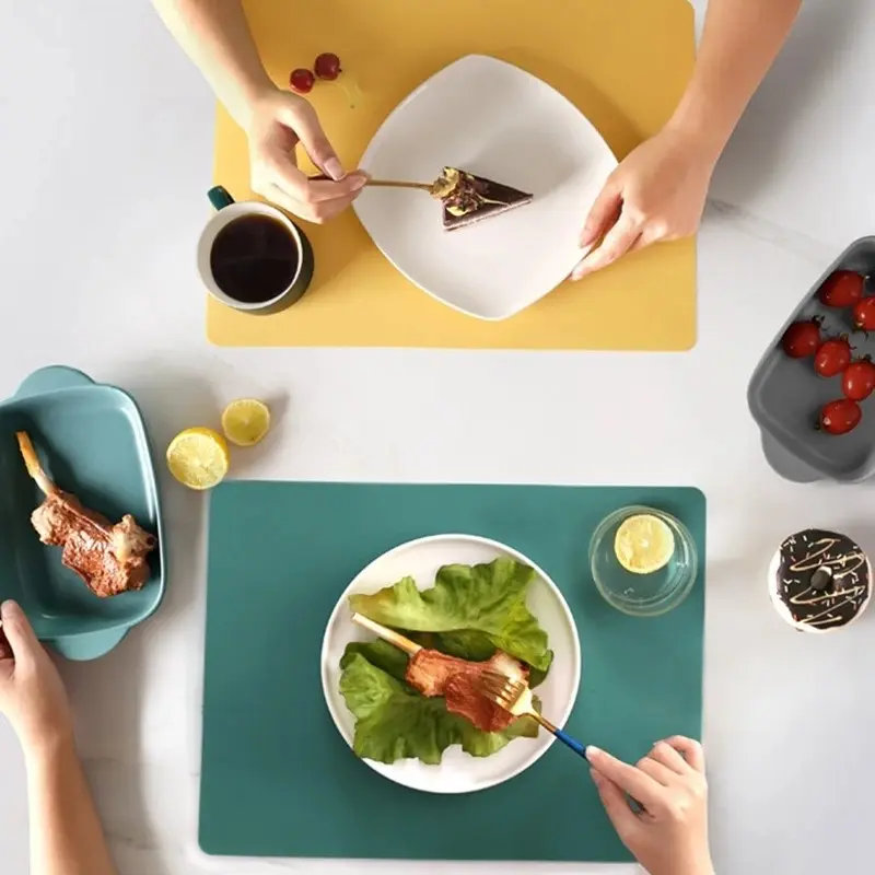 1/4/6pcs Silicone Heat-Insulating Placemats Table Mat Non-slip Coaster Mat High-Temperature Resistant Placemats Pot Bowl Mat