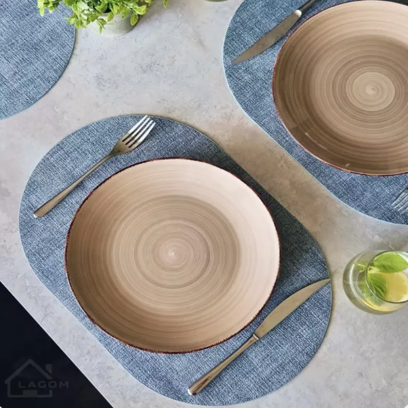 1/6/10pcs 30x44cm Oval Green Placemats PU Faux Leather Tables Mats Pad Wedding Table Decor Gift Placemats Kitchen Tableware Mats
