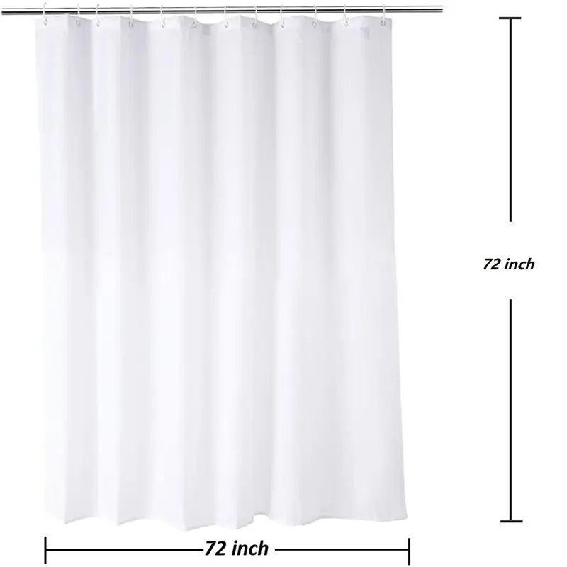 180x180cm Solid Shower Curtain Fabric Waterproof Home Hotel Bathroom Curtain Long Stall Size Black White Grey Color