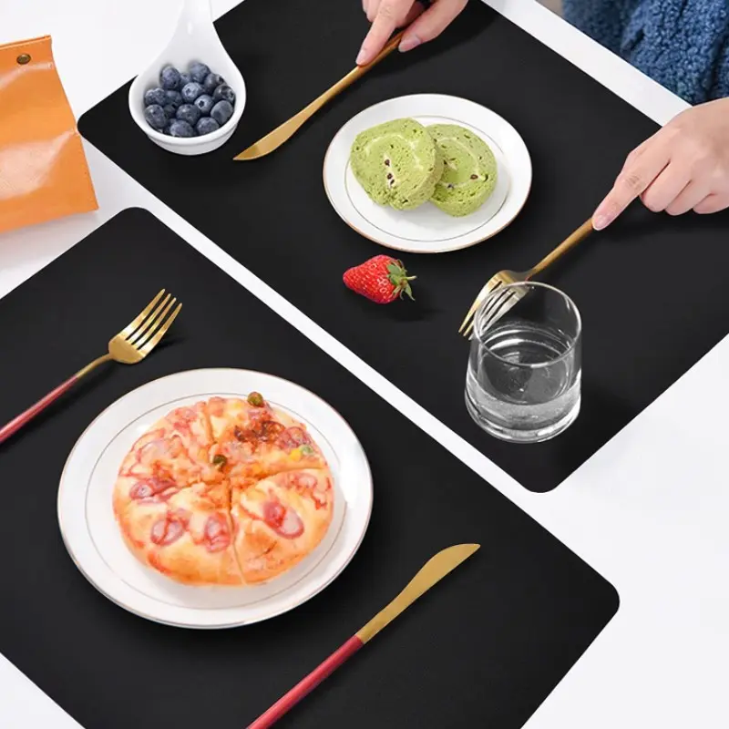 Set of 1/2/4 30x45cm Rectangle PlaceMats -  Faux Leather Waterproof Easy Clean Halloween Table Decor Wedding party