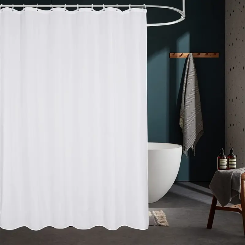 180x180cm Solid Shower Curtain Fabric Waterproof Home Hotel Bathroom Curtain Long Stall Size Black White Grey Color