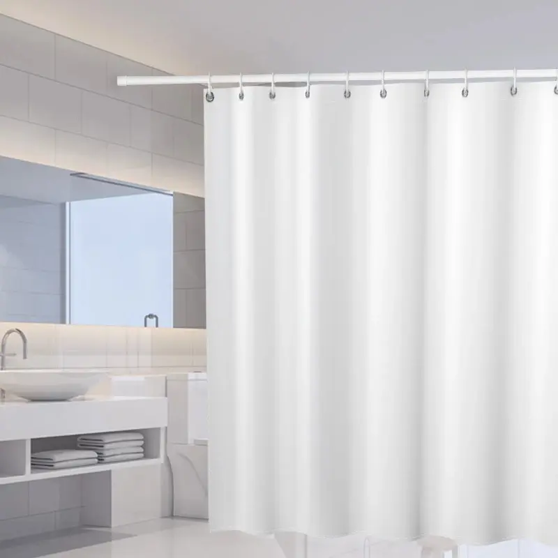 180x180cm Solid Shower Curtain Fabric Waterproof Home Hotel Bathroom Curtain Long Stall Size Black White Grey Color