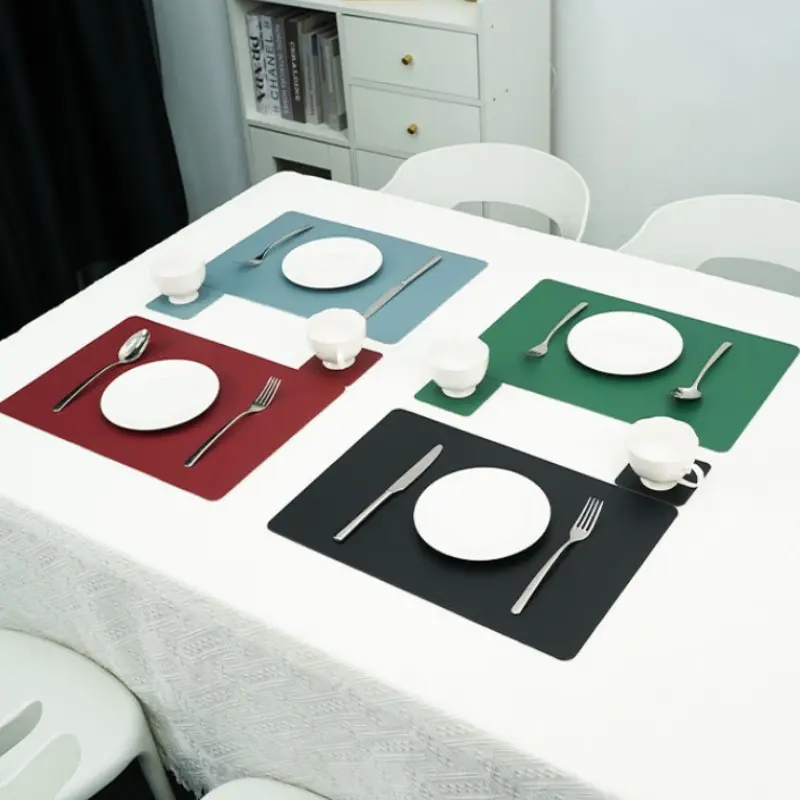 Set of 1/2/4 30x45cm Rectangle PlaceMats -  Faux Leather Waterproof Easy Clean Halloween Table Decor Wedding party
