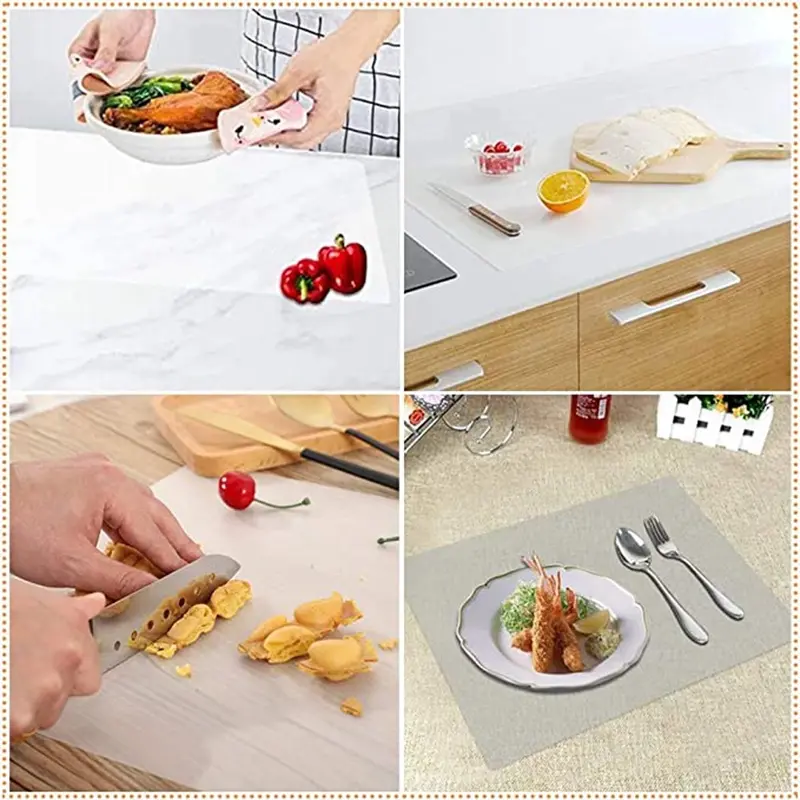 1/4/10pcs Clear Place Mats,Transparent Plastic Placemats Set for Dining Table, Keeps Table or Desktop Cloth Cleaner, Washable