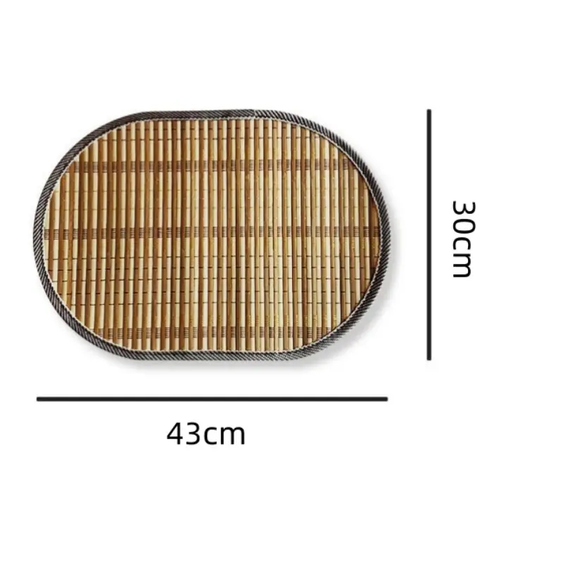 1/4/6PCS Woven Placemats Nordic Oval Edged Bamboo Gift Tableware Mat Home Heat-resistant for Kitchen Dining Table Party Decor