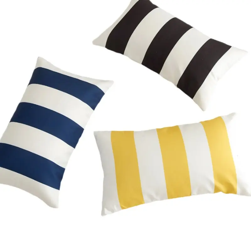 30x50cm 45x45cm Navy Outdoor Waterproof Throw Pillow Cover Decorative Colorful Striped Wave Pillows Cover for Patio Garden Porch