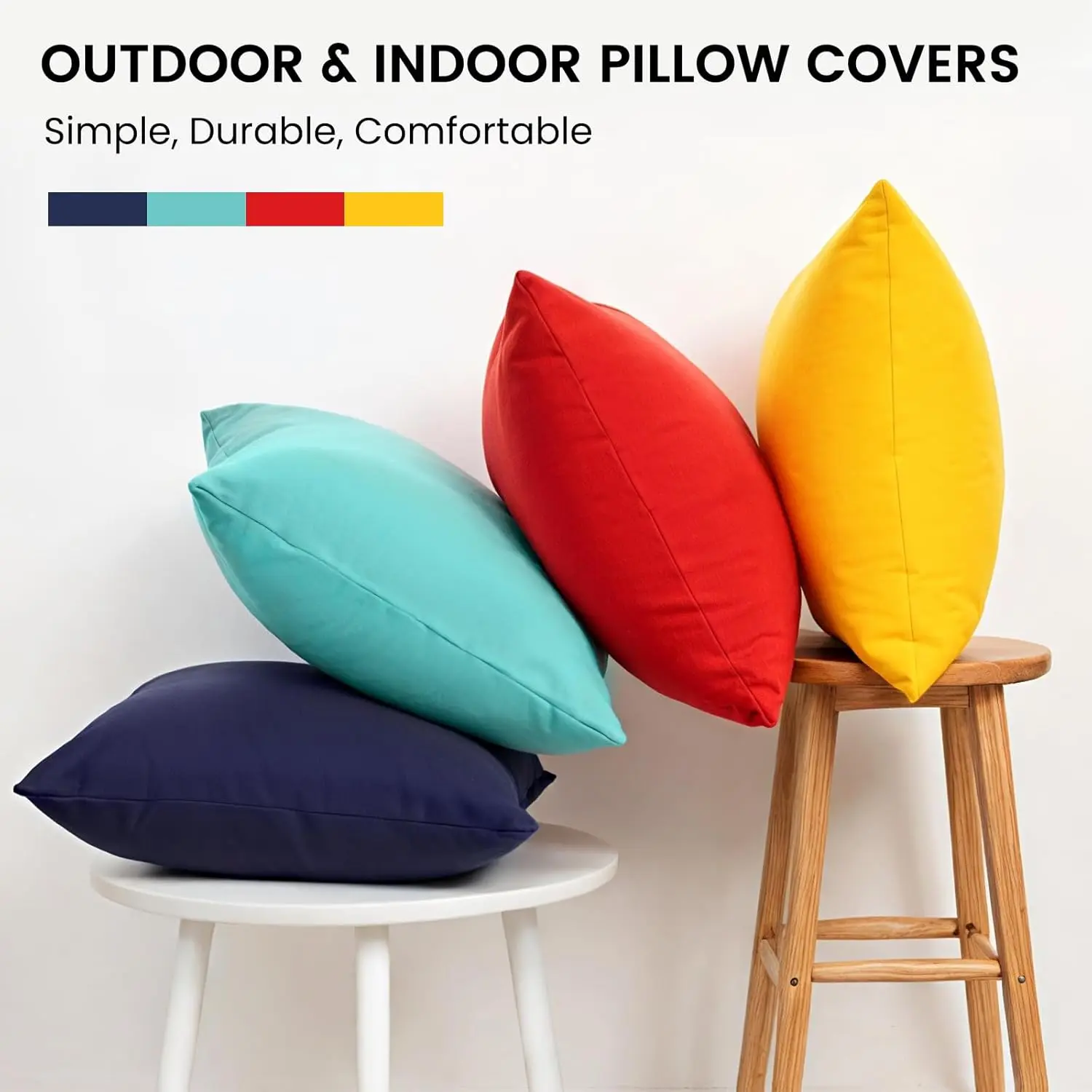 45x45cm Outdoor Waterproof Throw Pillow Covers Decorative Green Patio Furniture Summer Cushion Cases Outside Decor for Couch