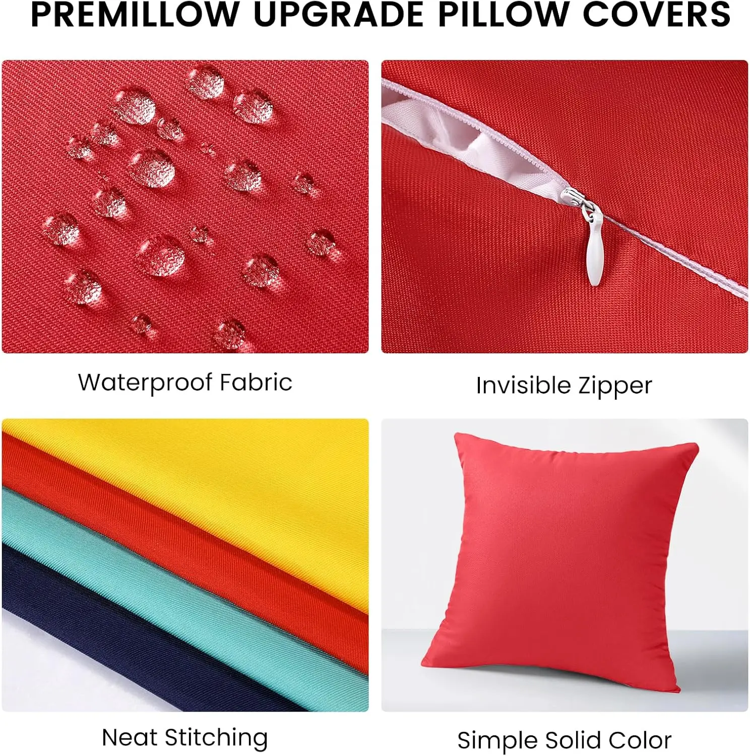 45x45cm Outdoor Waterproof Throw Pillow Covers Decorative Green Patio Furniture Summer Cushion Cases Outside Decor for Couch