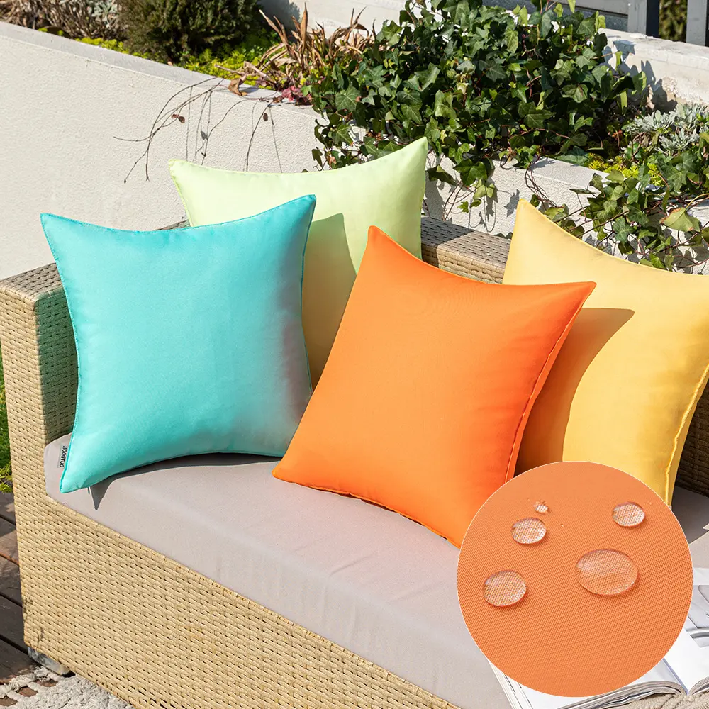 45x45cm Outdoor Waterproof Throw Pillow Covers Decorative Green Patio Furniture Summer Cushion Cases Outside Decor for Couch
