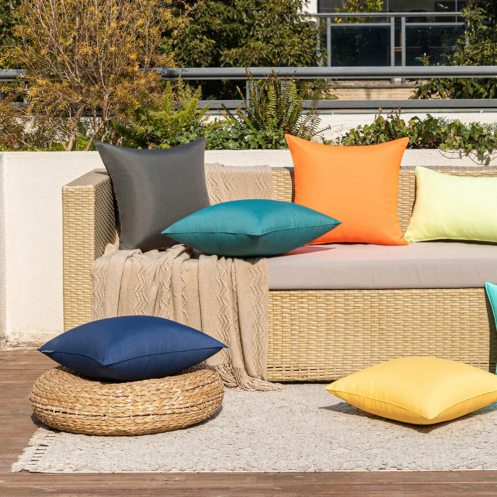 45x45cm Outdoor Waterproof Throw Pillow Covers Decorative Green Patio Furniture Summer Cushion Cases Outside Decor for Couch