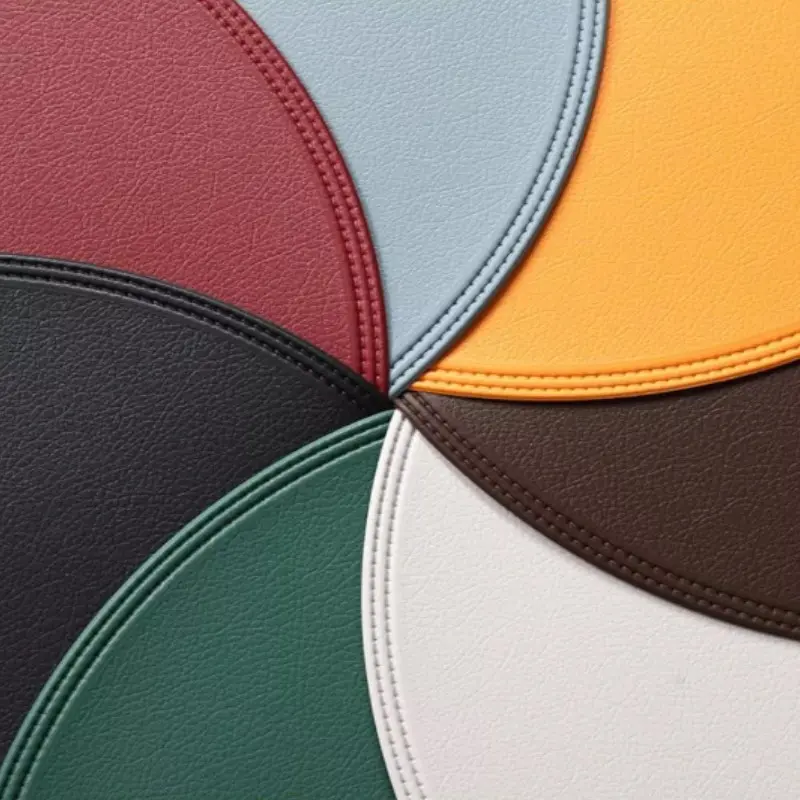 1/6/10PCS Black Round Placemats Table Mat Tableware Pad PU Leather Waterproof Heat Insulation Non-Slip Place Mat Bowl Coaster