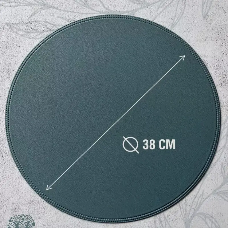 1/6/10PCS Black Round Placemats Table Mat Tableware Pad PU Leather Waterproof Heat Insulation Non-Slip Place Mat Bowl Coaster