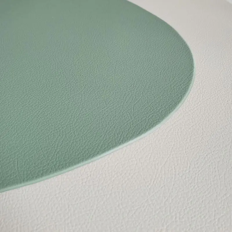 1/4/6sets Cream Placemat and Coaster Set Oil-Proof Waterproof for Kitchen Irregular Shape PU Leather Tables Mats Pad Coffee Shop