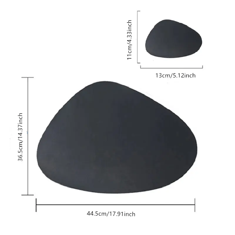 1/4/6sets Cream Placemat and Coaster Set Oil-Proof Waterproof for Kitchen Irregular Shape PU Leather Tables Mats Pad Coffee Shop