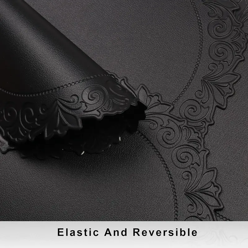 1/4/6PCS Vintage Cute Circle Black Place Mats Non-Slip Mats Washable Oil-Proof Placemats Wrinkle Free Kitchen Dining Table Mats
