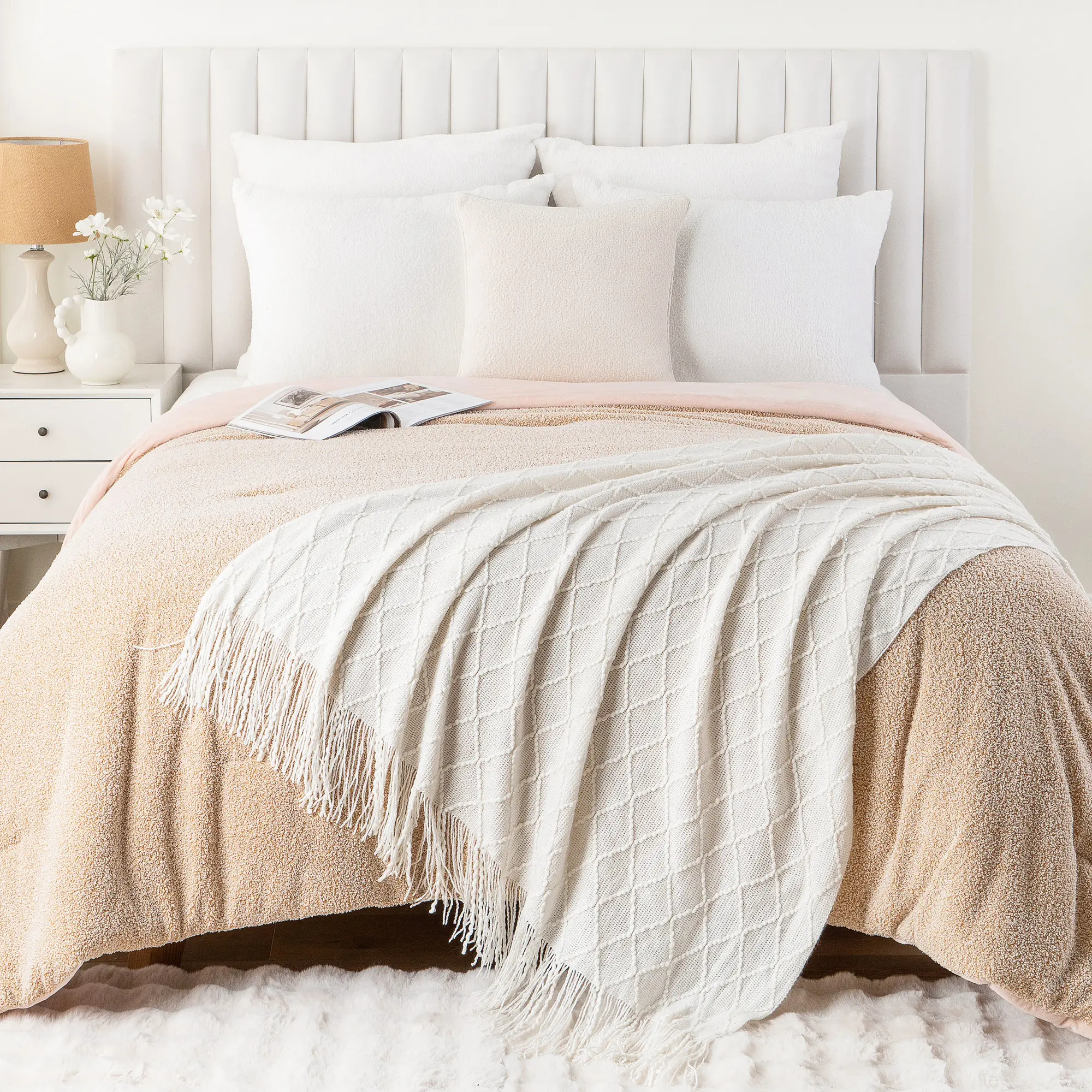 Battilo Plaid Knitted Throw Blanket Soft Woven Throws Sofa Blanket Bedspread On The Bed Green Decorative Blankets Summer Decor