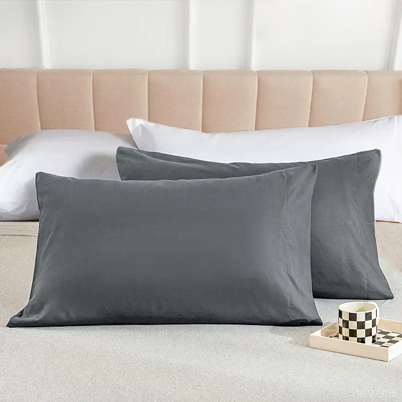 Battilo 2pcs Solid Envelope Pillowcases Queen King Size Pillowcover Soft&Breathab Microfiber Cushion Cover For Bed Hotel Bedding