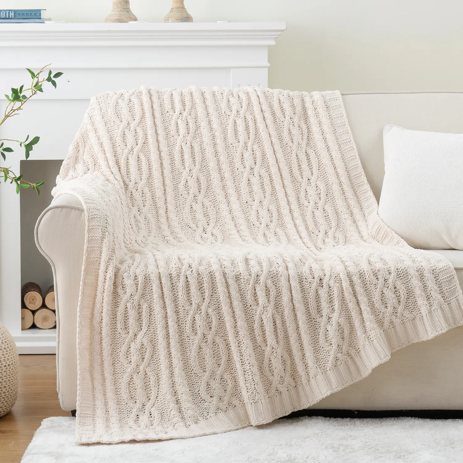 Battilo Soft Woven Chenille Blanket Plaid Throw Blanket for Sofa Thick Warm Knitted Throw Bedspread On The Bed Living Room Decor