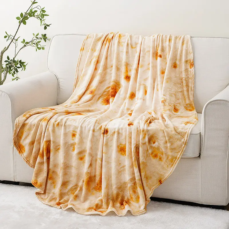 Battilo Tortilla Blanket Funny Food Throw Blankets For Bed Sofa Soft Flannel Bedspread Warm Round Blanket Bed Plaid Decor