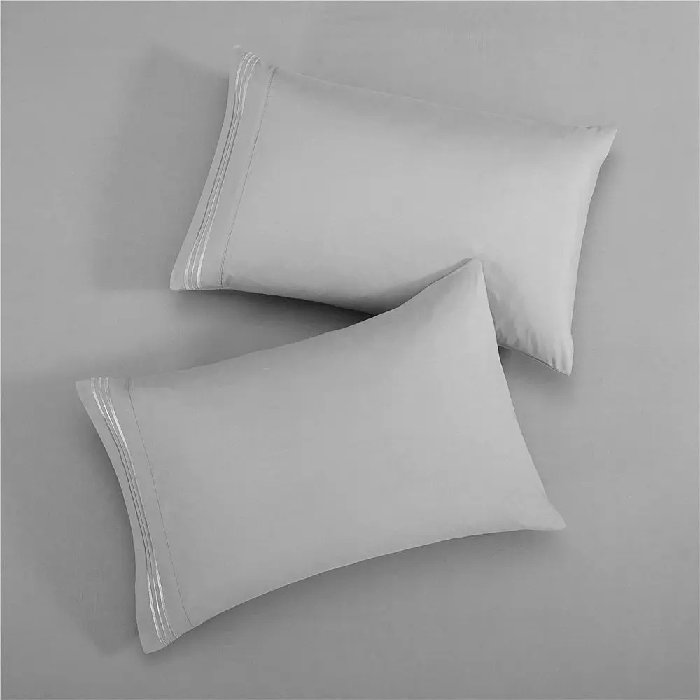 Battilo Double Bed Sheets 4Pieces Set Fitted Flat Sheet with Pillowscase Luxury Microfiber King Queen Full Twin Size Bedding Set