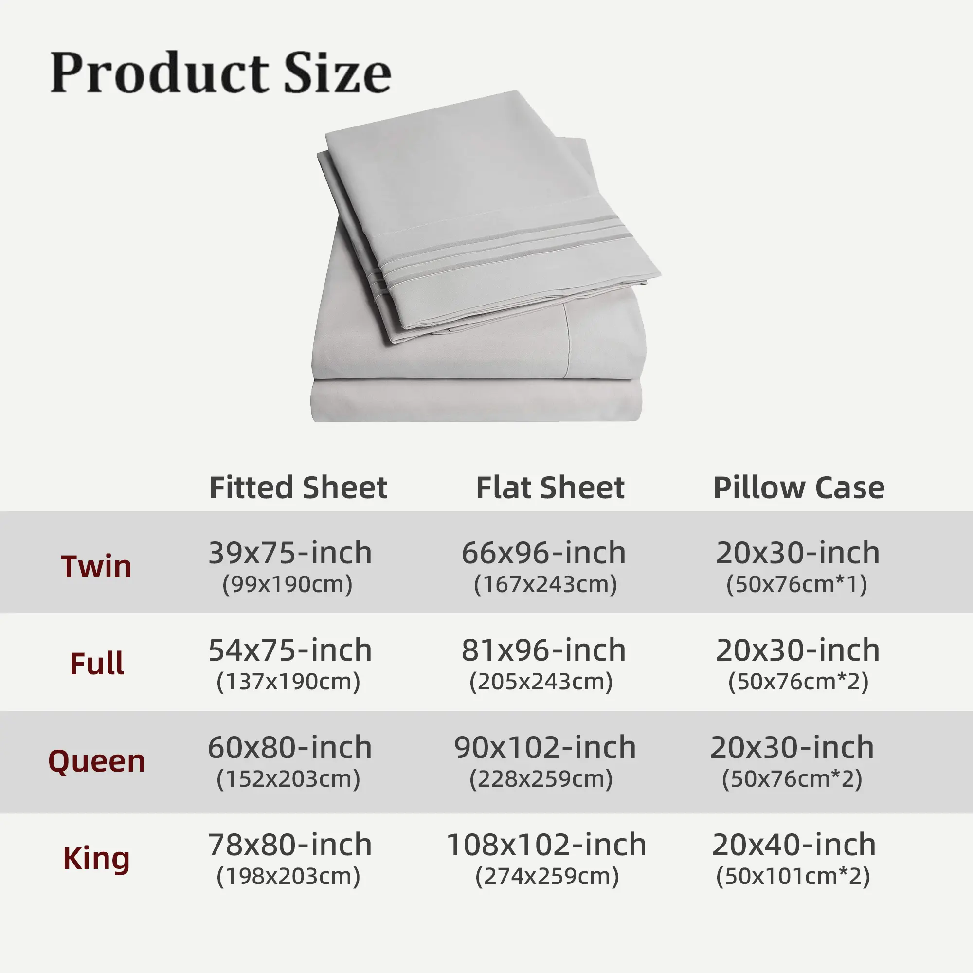 Battilo Double Bed Sheets 4Pieces Set Fitted Flat Sheet with Pillowscase Luxury Microfiber King Queen Full Twin Size Bedding Set
