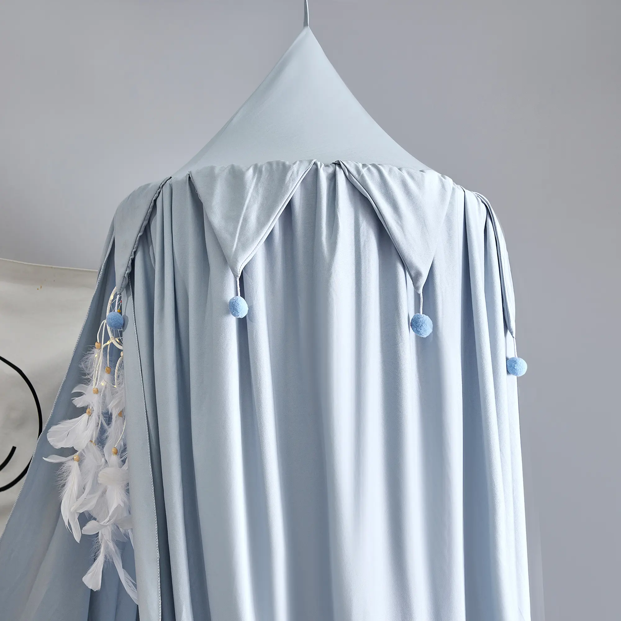 Battilo Bed Canopy for Kids Mosquito Net for Girls Bedroom Decor Round Dome Hanging Castle Play Tent Children Reading Nook Decor