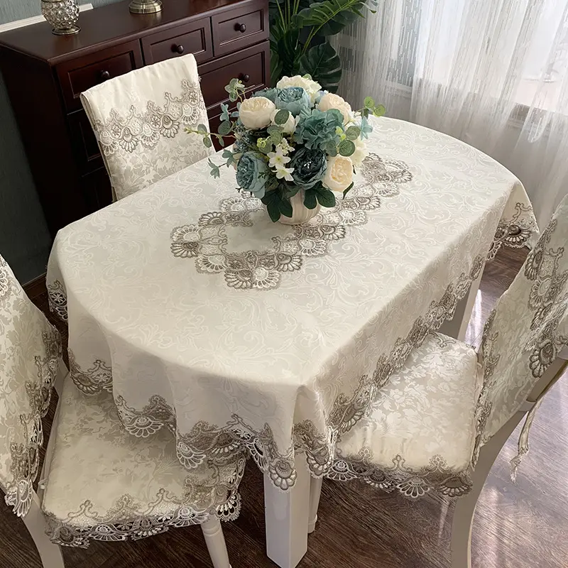 Battilo Oval Tablecloth Macrame Embroidered Lace Tables Cloth Coffee Desk Cover for Dining Table Wedding Kitchen Party Decor