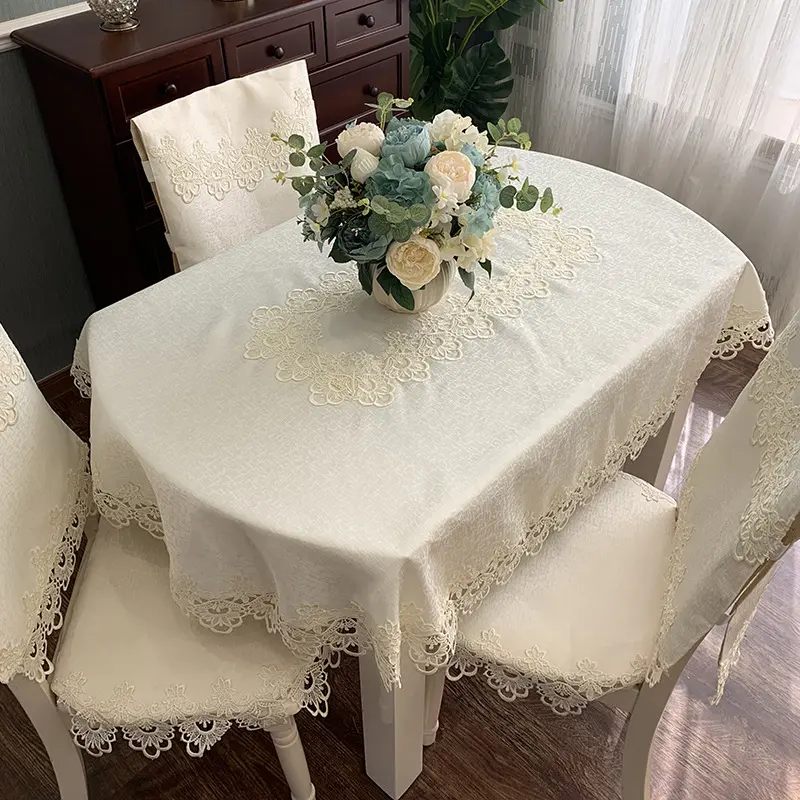 Battilo Oval Tablecloth Macrame Embroidered Lace Tables Cloth Coffee Desk Cover for Dining Table Wedding Kitchen Party Decor