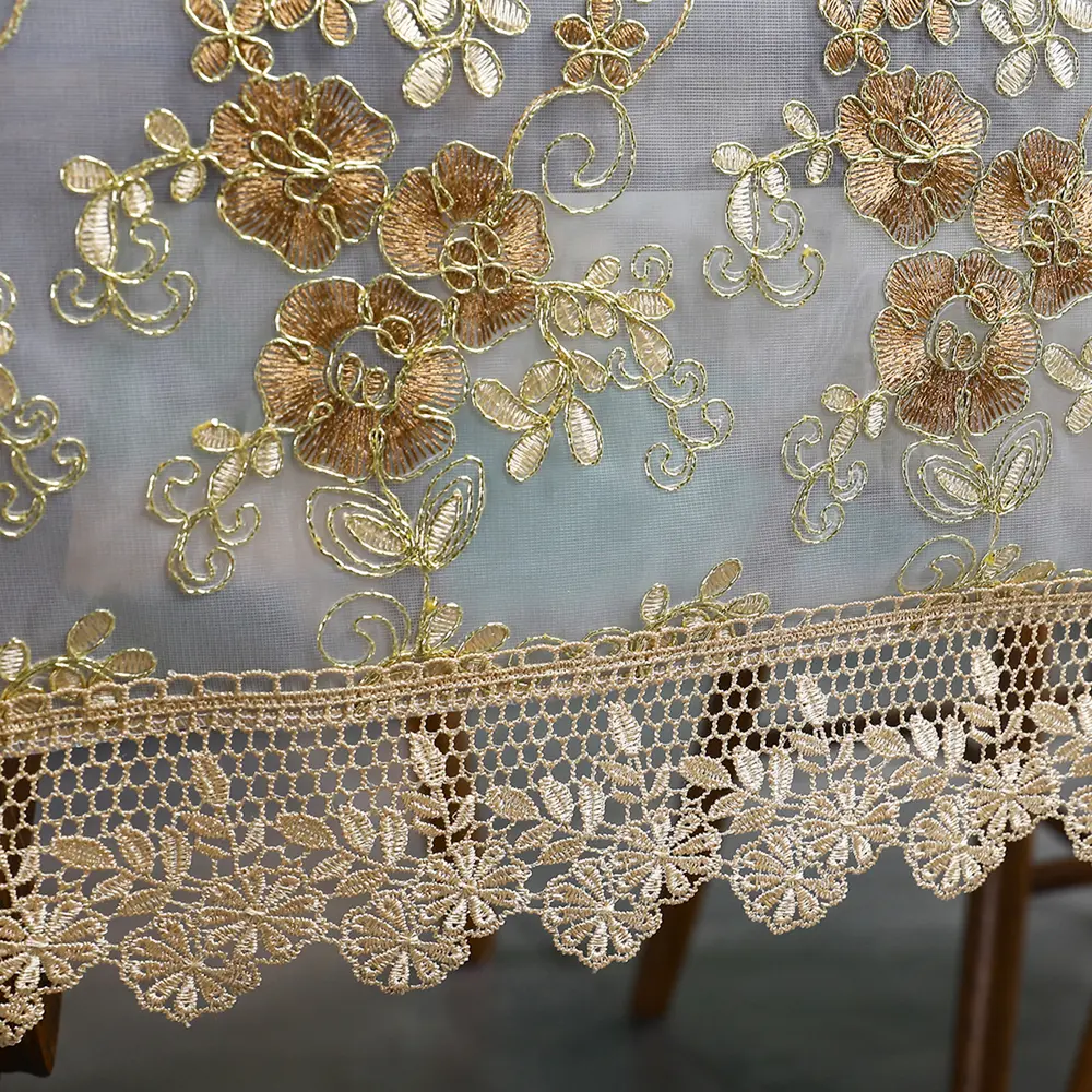 Battilo Rectangular Tablecloth Lace Table Cover Luxury Embroidered Coffee Tablecloths for Dining Tables Home Wedding Decoration