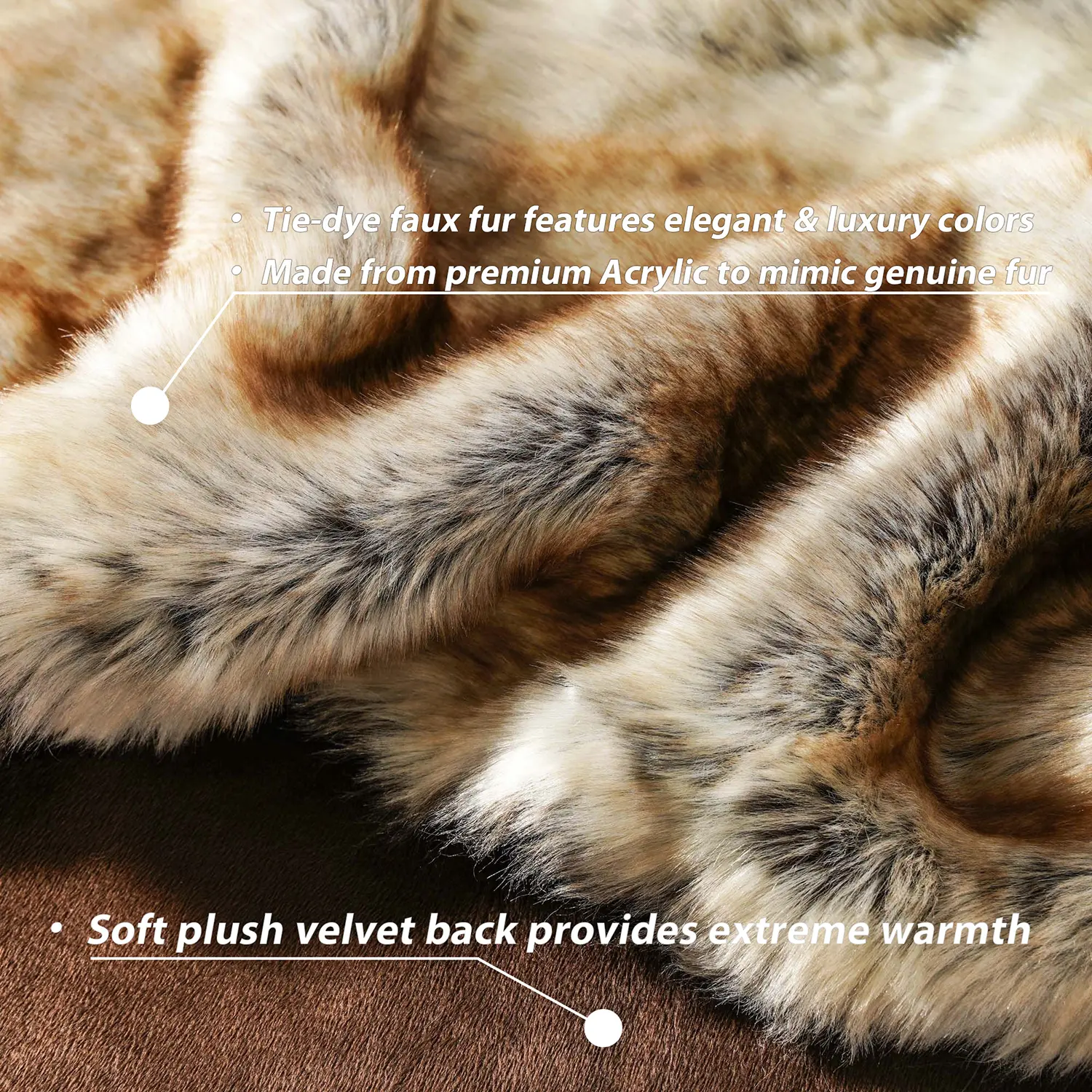 Battilo Faux Fur Blanket Luxury Fluffy Plaid Throw Blanket Winter Thick Warm Sofa Blanket Plush Fur Throws for Bed Bedroom Decor