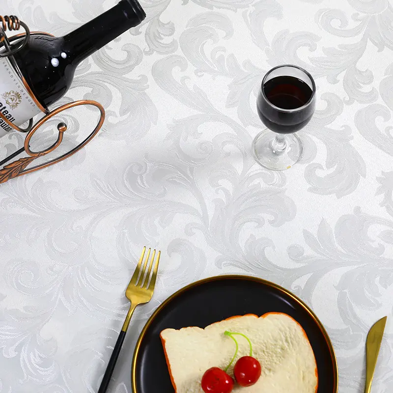 Battilo Luxury Tablecloth White Rectangle Table Cloth Lace Patchwork Waterproof Table Cover For Dining Table Kitchen Cloth Decor